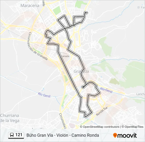 121 Bus Line Map