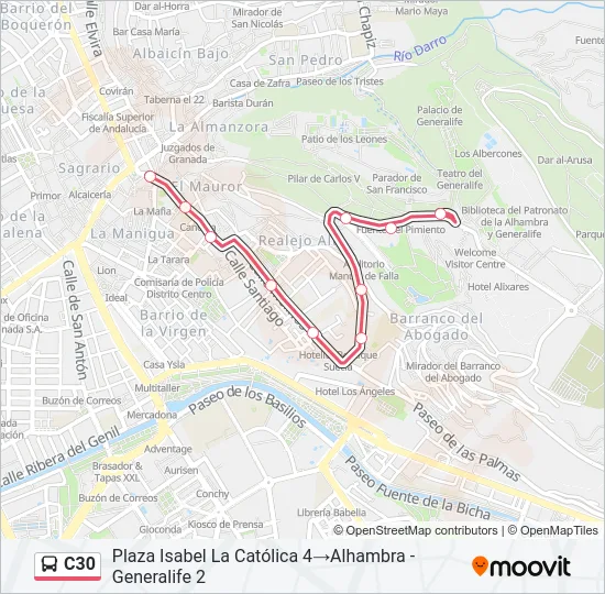 C30 Bus Line Map