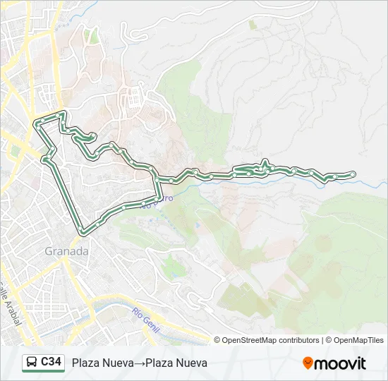 C34 Bus Line Map