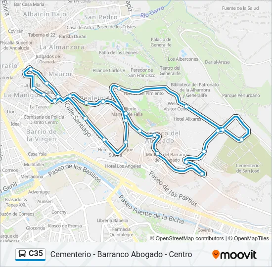 C35 Bus Line Map