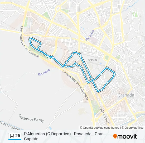 25 Bus Line Map
