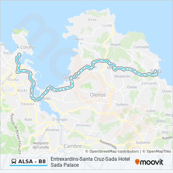 B8 Bus Route Map Alsa B8 Route: Schedules, Stops & Maps - Sada Hotel Sada Palace (Updated)