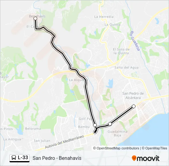 L-33 Bus Line Map