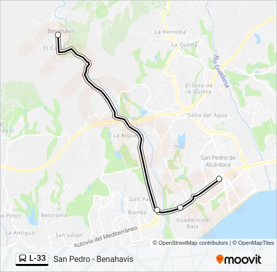 L-33 Bus Line Map