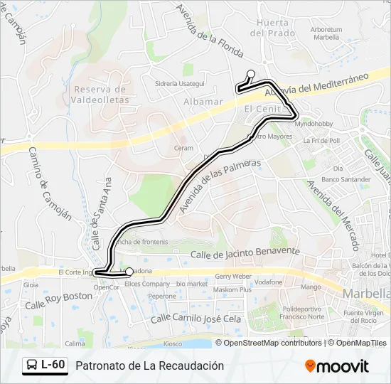 L-60 Bus Line Map
