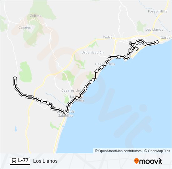 Mapa de L-77 de autobús