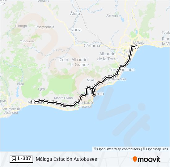 Mapa de L-307 de autobús
