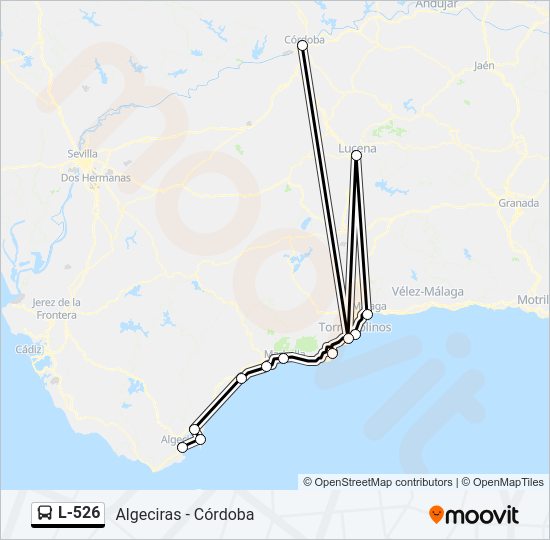 Mapa de L-526 de autobús