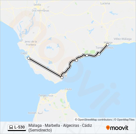 Mapa de L-530 de autobús