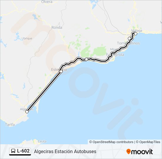 Mapa de L-602 de autobús