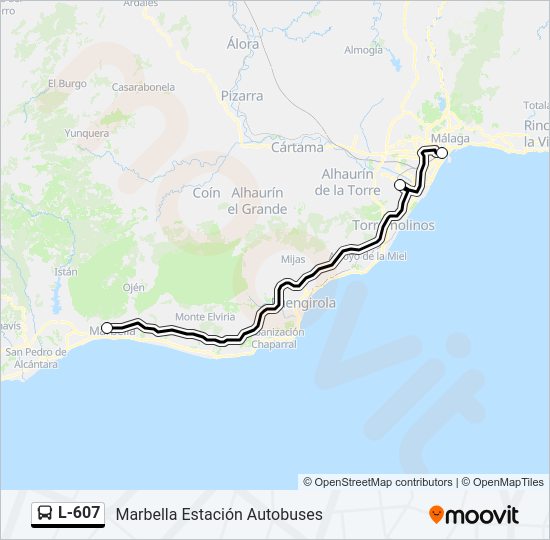 Mapa de L-607 de autobús