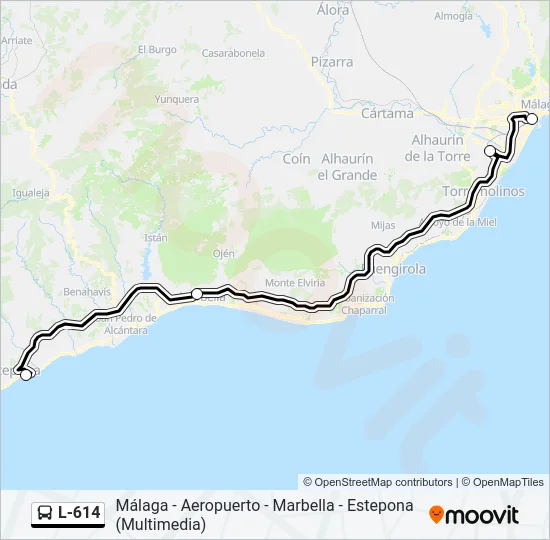 L-614 Bus Line Map
