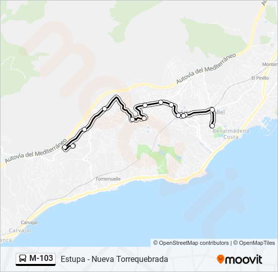 m103 Route Schedules, Stops & Maps Colegio La Paloma (Updated)