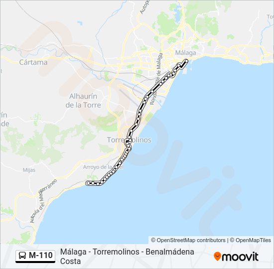 M-110 bus Line Map