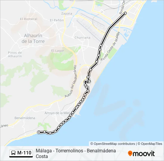 M-110 Bus Line Map