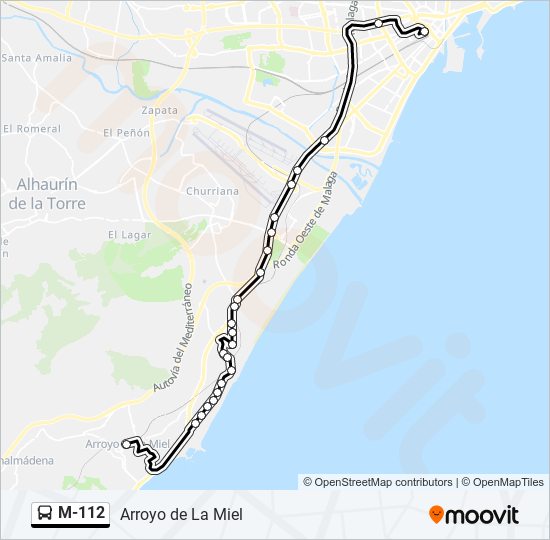 M-112 bus Line Map