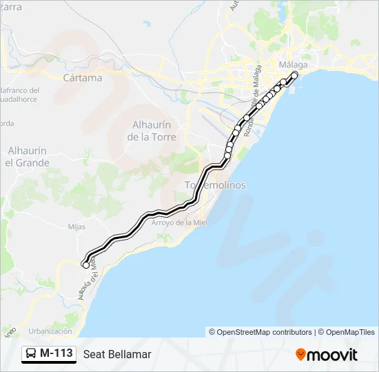 M-113 Bus Line Map