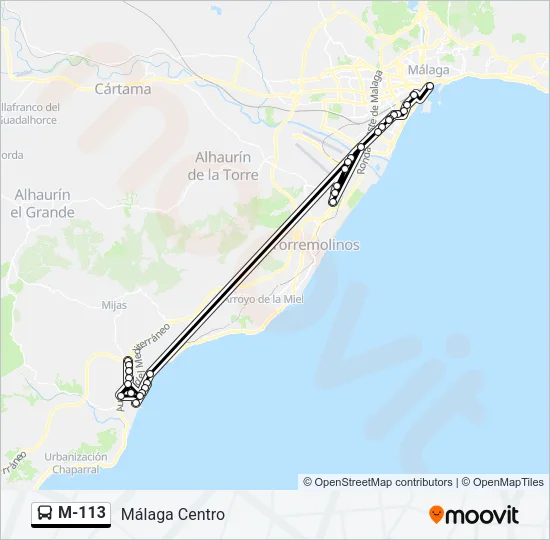 M-113 Bus Line Map