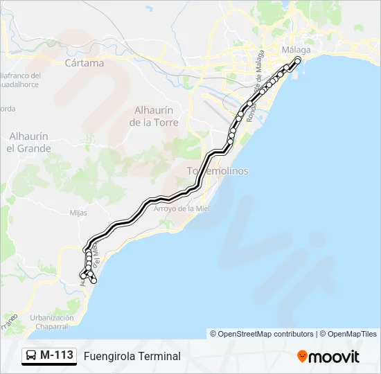 M-113 Bus Line Map