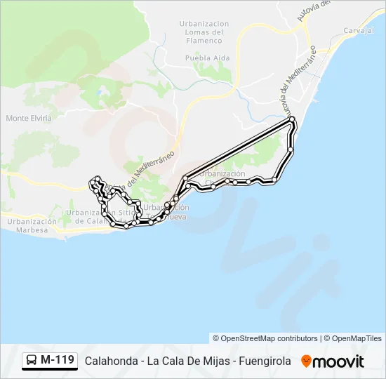 M-119 Bus Line Map