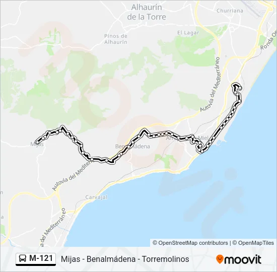M-121 Bus Line Map