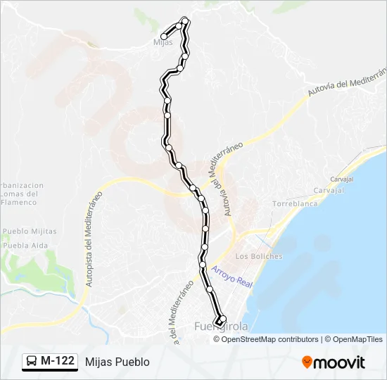 M-122 Bus Line Map