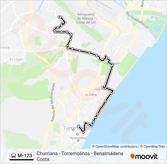 M-123 Bus Line Map