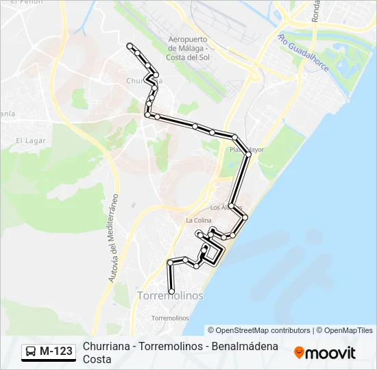 M-123 Bus Line Map
