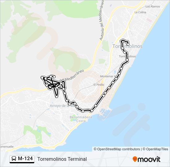 Mapa de M-124 de autobús