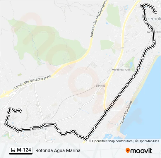 M-124 Bus Line Map