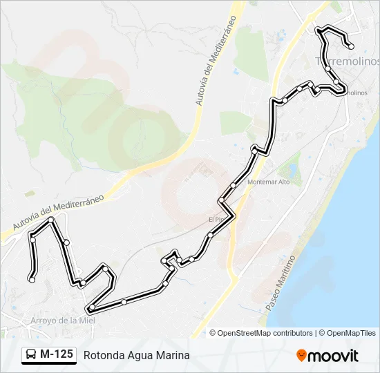 M-125 Bus Line Map