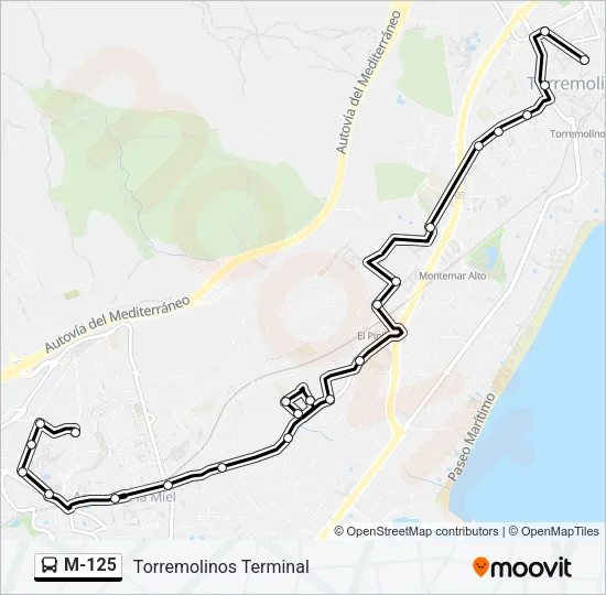 M-125 Bus Line Map