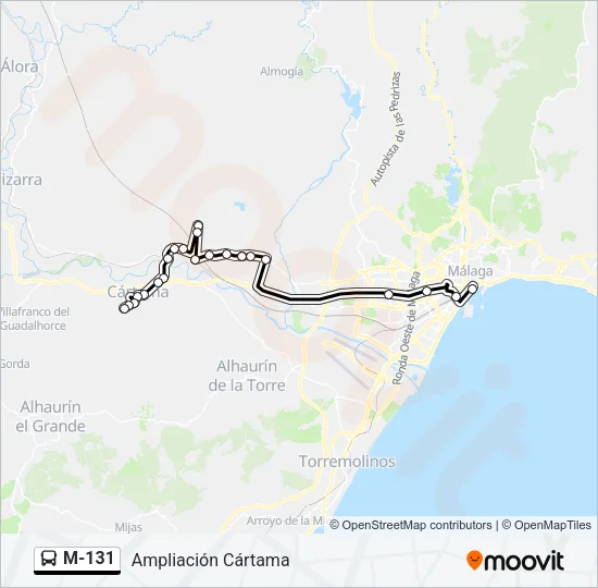 M-131 Bus Line Map