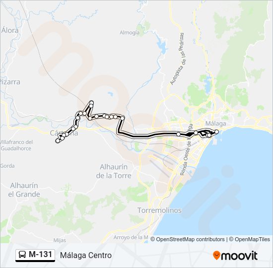 Mapa de M-131 de autobús