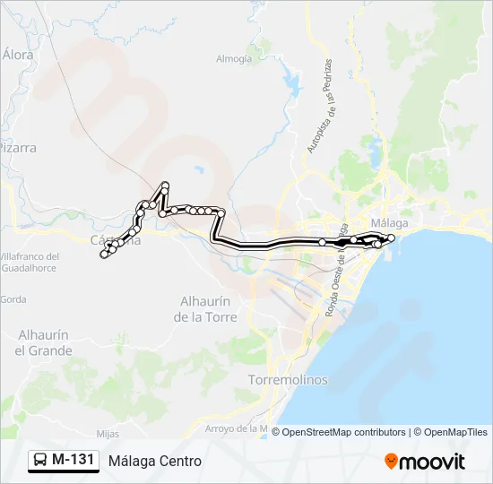 M-131 Bus Line Map
