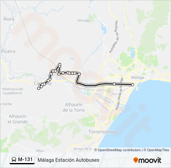 M-131 Bus Line Map