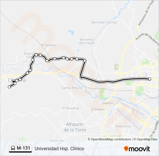 Mapa de M-131 de autobús