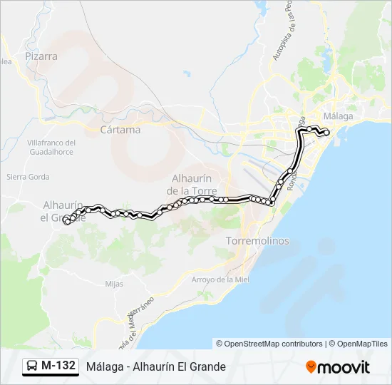 M-132 Bus Line Map