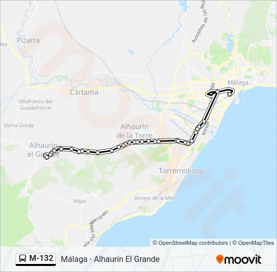 M-132 Bus Line Map