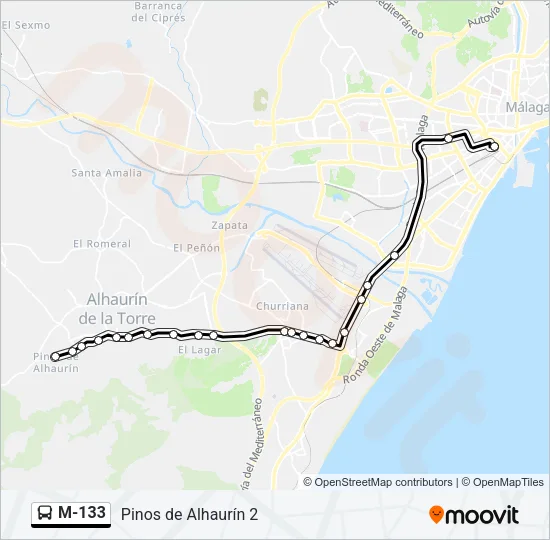 M-133 Bus Line Map