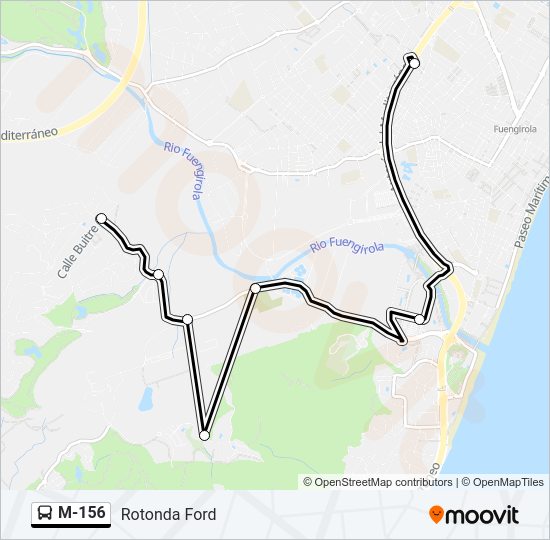 Mapa de M-156 de autobús