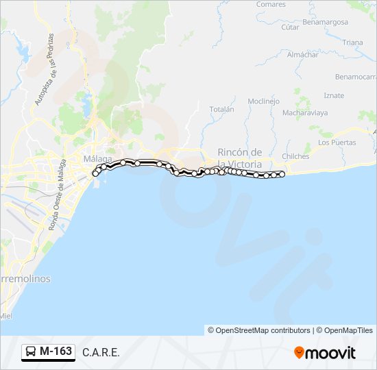 M-163 bus Line Map