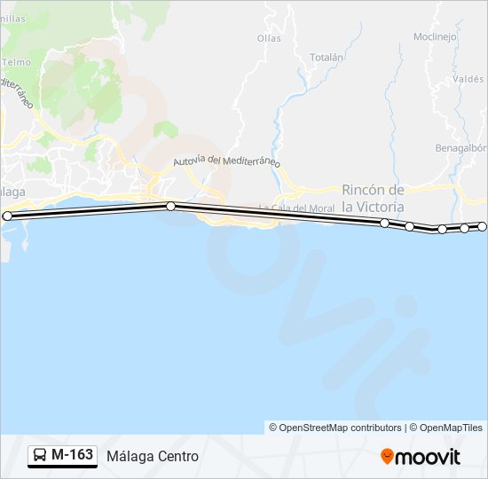 M-163 bus Line Map