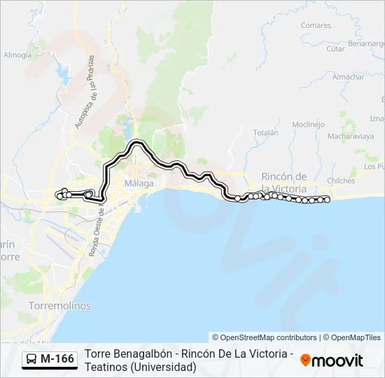 M-166 Bus Line Map