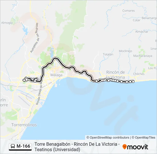 M-166 Bus Line Map