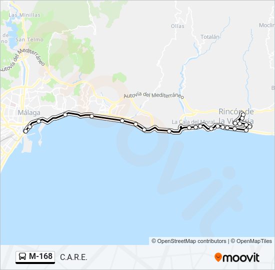 M-168 bus Line Map