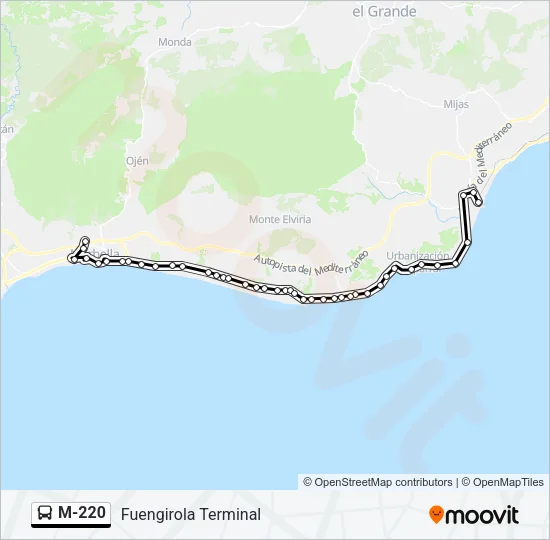 M-220 Bus Line Map