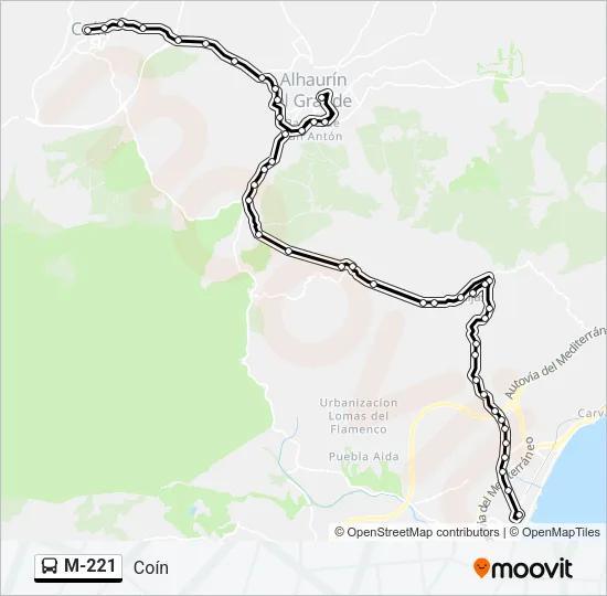 M-221 Bus Line Map