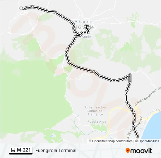 M-221 Bus Line Map