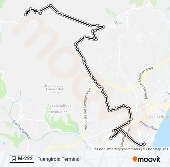 M-222 Bus Line Map